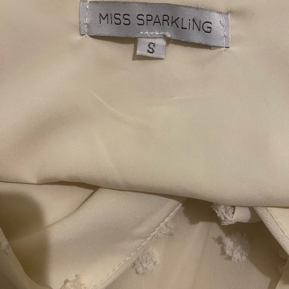 ELEGANT MISS SPARKLING OFF WHITE DRESS SIZE S 🛍 - Picture 6 of 8